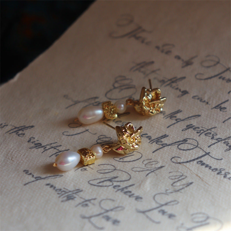 Antique Real Pearl  Earrings